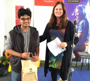Competition Winner Jayal with Professor Jennie Shaw
