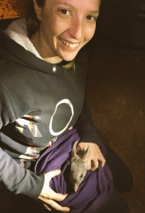 PhD student Lauren White with a Bilby buddy
