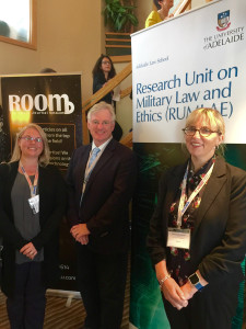 Stacey Henderson, A/Prof Dale Stephens and Prof Melissa de Zwart at the 4th Manfred Lachs Conference on Conflicts in Space and the Rule of Law in Montreal